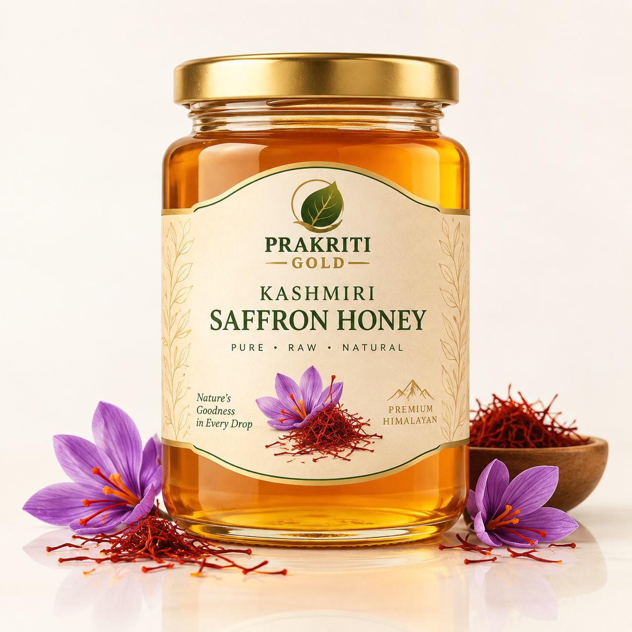 Kashmiri Raw Saffron Honey